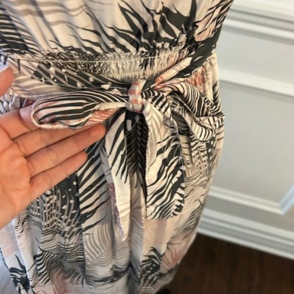 BELLA DAHL - Belted Smocked Back Dress in Sunset Palm - Picture 6 of 7